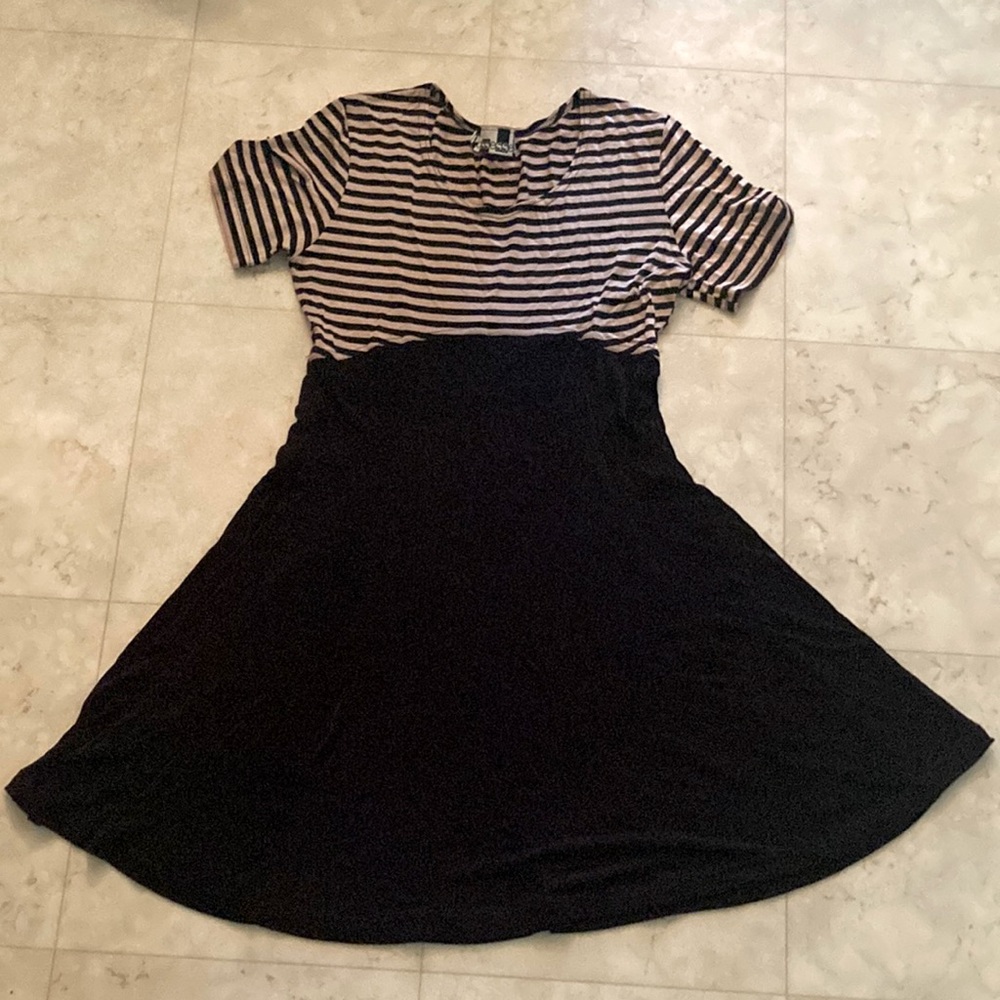 Possessed Black and Cream Skater Dress